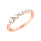Artcarved Bridal Mounted with Side Stones Contemporary Diamond Anniversary Ring 18K Rose Gold