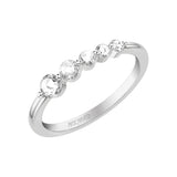 Artcarved Bridal Mounted with Side Stones Contemporary Diamond Anniversary Ring 18K White Gold