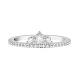 Artcarved Bridal Mounted with Side Stones Contempory Anniversary Band 18K White Gold