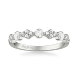 Artcarved Bridal Mounted with Side Stones Contemporary Diamond Anniversary Band 14K Rose Gold