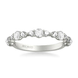 Artcarved Bridal Mounted with Side Stones Contemporary Diamond Anniversary Band 14K White Gold