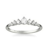 Artcarved Bridal Mounted with Side Stones Contemporary Diamond Anniversary Band 14K White Gold