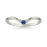 Artcarved Bridal Mounted with Side Stones Contemporary Anniversary Band 14K Yellow Gold & Blue Sapphire