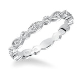 Artcarved Bridal Mounted with Side Stones Vintage Eternity Diamond Anniversary Band 14K White Gold