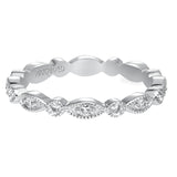 Artcarved Bridal Mounted with Side Stones Vintage Eternity Diamond Anniversary Band 14K White Gold