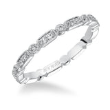 Artcarved Bridal Mounted with Side Stones Vintage Eternity Diamond Anniversary Band 14K White Gold