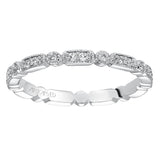 Artcarved Bridal Mounted with Side Stones Vintage Eternity Diamond Anniversary Band 14K White Gold