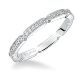 Artcarved Bridal Mounted with Side Stones Vintage Eternity Diamond Anniversary Band 14K White Gold