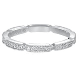 Artcarved Bridal Mounted with Side Stones Vintage Eternity Diamond Anniversary Band 14K White Gold