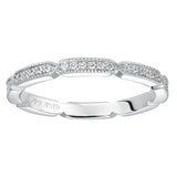 Artcarved Bridal Mounted with Side Stones Vintage Eternity Diamond Anniversary Band 14K White Gold