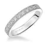Artcarved Bridal Mounted with Side Stones Vintage Eternity Diamond Anniversary Band 14K White Gold