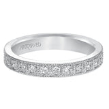 Artcarved Bridal Mounted with Side Stones Vintage Eternity Diamond Anniversary Band 14K White Gold