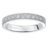 Artcarved Bridal Mounted with Side Stones Vintage Eternity Diamond Anniversary Band 14K White Gold