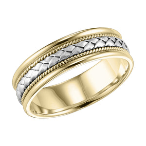 Goldman 14k Two Tone Gold Men's Wedding Band