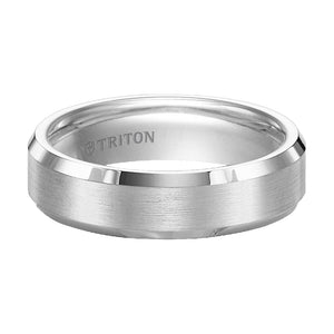 Triton White Tungsten Carbide Men's 6mm Wedding Band