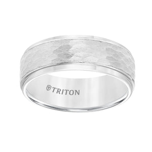Triton White Tungston Carbide Men's 8mm Wedding Band