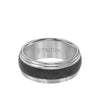 Triton 9MM Tungsten Carbide Ring - Domed Florentine Center and Step Edge