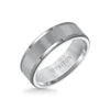 Triton 7MM Tungsten Carbide Ring - Satin Center and Round Edge