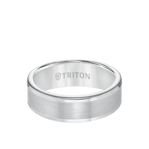 Triton 7MM Tungsten Carbide Ring - Satin Center and Round Edge