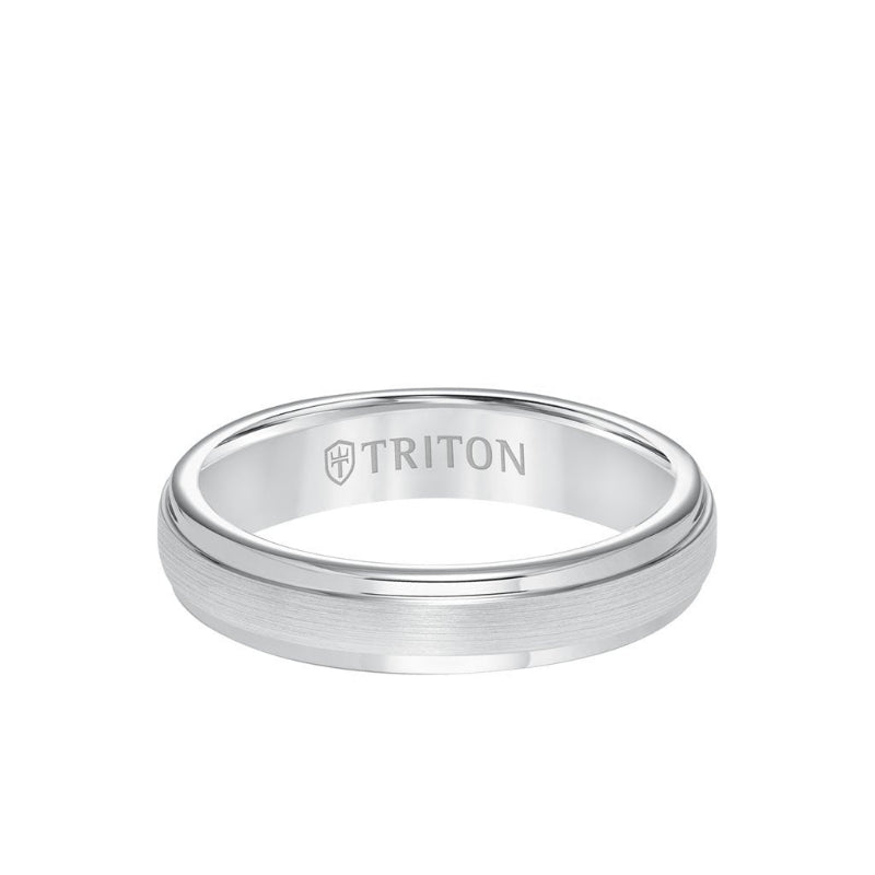 Triton 5MM Tungsten Carbide Ring - Satin Center and Step Edge