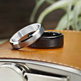 Triton 5MM Tungsten Carbide Ring - Satin Center and Step Edge