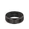 Triton 8MM Tungsten Carbide Ring - Satin Center and Step Edge