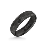 Triton 6MM Tungsten Carbide Ring - Hammered Center and Step Edge