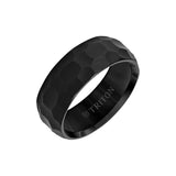 Triton 8MM Tungsten Carbide Ring - Hammered Edge To Edge