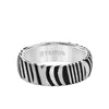 Triton 7MM White Tungsten Carbide Ring with Damascus Steel