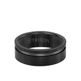 Triton 8MM Tungsten Carbide Ring - Satin Finish and Asymmetrical Channel