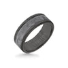 Triton 8MM Black Tungsten Carbide Ring - Meteorite Insert with Round Edge