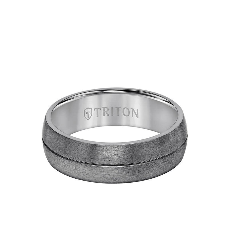 Triton 7MM Tantalum Ring - Brush Finish Dome with Center line