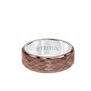 8MM Tungsten Carbide Ring Satin Finish & Center Line - Triton Jewelry