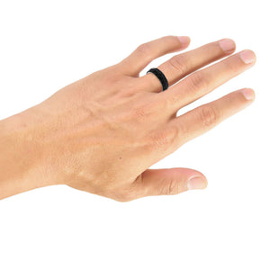 Triton 6.5MM Titanium & Forged Carbon Ring - Faceted Profile and Bevel Edge