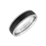 Triton 6MM 14k Gold Ring + Black Titanium Inlay with Milgrain Edge