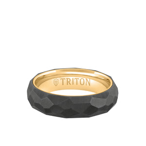 Triton 6MM Titanium Ring with Faceted Brushed Finish