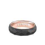 Triton 6MM Titanium Ring with Faceted Brushed Finish