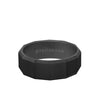 Triton 8MM Tungsten RAW Black DLC Ring - Faceted Pattern with Bevel Edge
