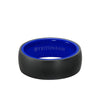 Triton 8MM Tungsten RAW Black DLC Ring - Dome Profile, Ceramic Interior and Flat Edge
