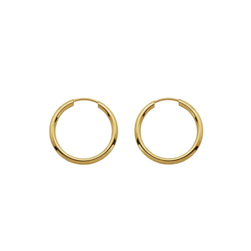 Charles Garnier 14K Gold Hoop Earrings Round 18mm