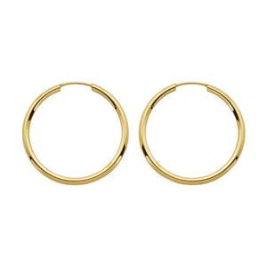 Charles Garnier 14K Gold Hoop Earrings Round 25mm