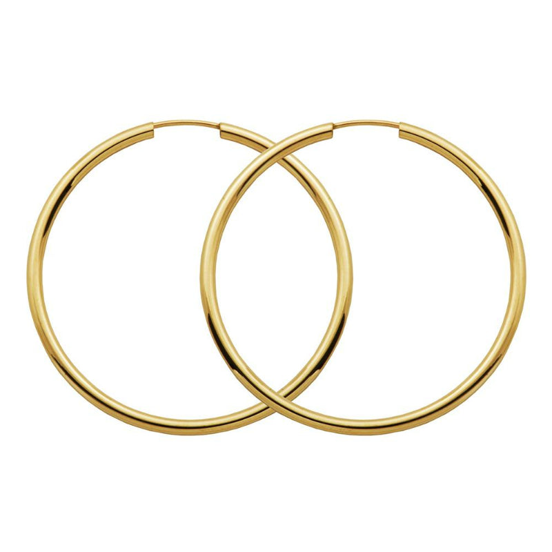 Charles Garnier 14K Gold Hoop Earrings Round 35mm