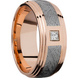 Lashbrook 14k Rose Gold Meteorite 9mm Men's Wedding Band