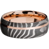 Lashbrook Black Rose & White Damascus Steel 8mm Men's Wedding Band
