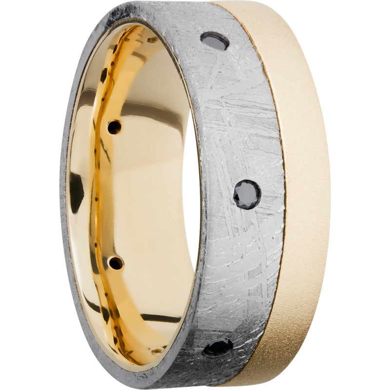 Lashbrook 18k Yellow Gold Meteorite Men's Wedding Band