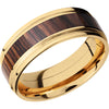 Lashbrook 18k Yellow Gold Hardwood 8mm Men's Wedding Band