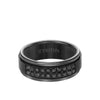 Triton 8MM Black Tungsten Carbide Ring - Black Sapphires & Step Edge
