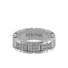 Triton 7MM 14K Gold Double Row Diamond Ring - T-Link Design