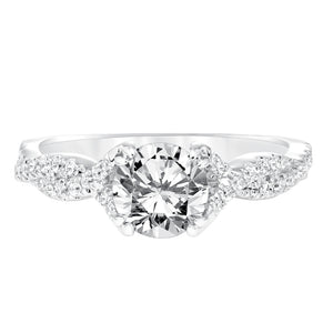 Goldman 14k White Gold 0.31ct Diamond Semi Mount Engagement Ring