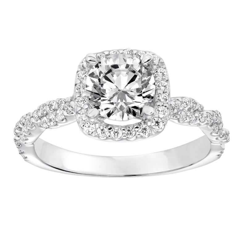 Goldman 14k White Gold 0.34ct Diamond Semi Mount Engagement Ring